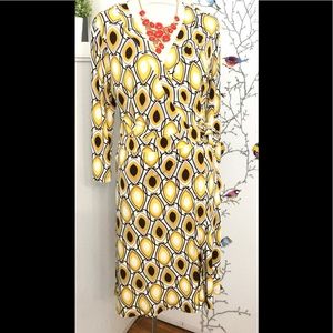 Brooke Rodd Wrap Long Sleeve Stretch midi dress M